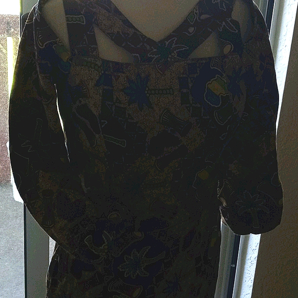 African drum tree fitted dress